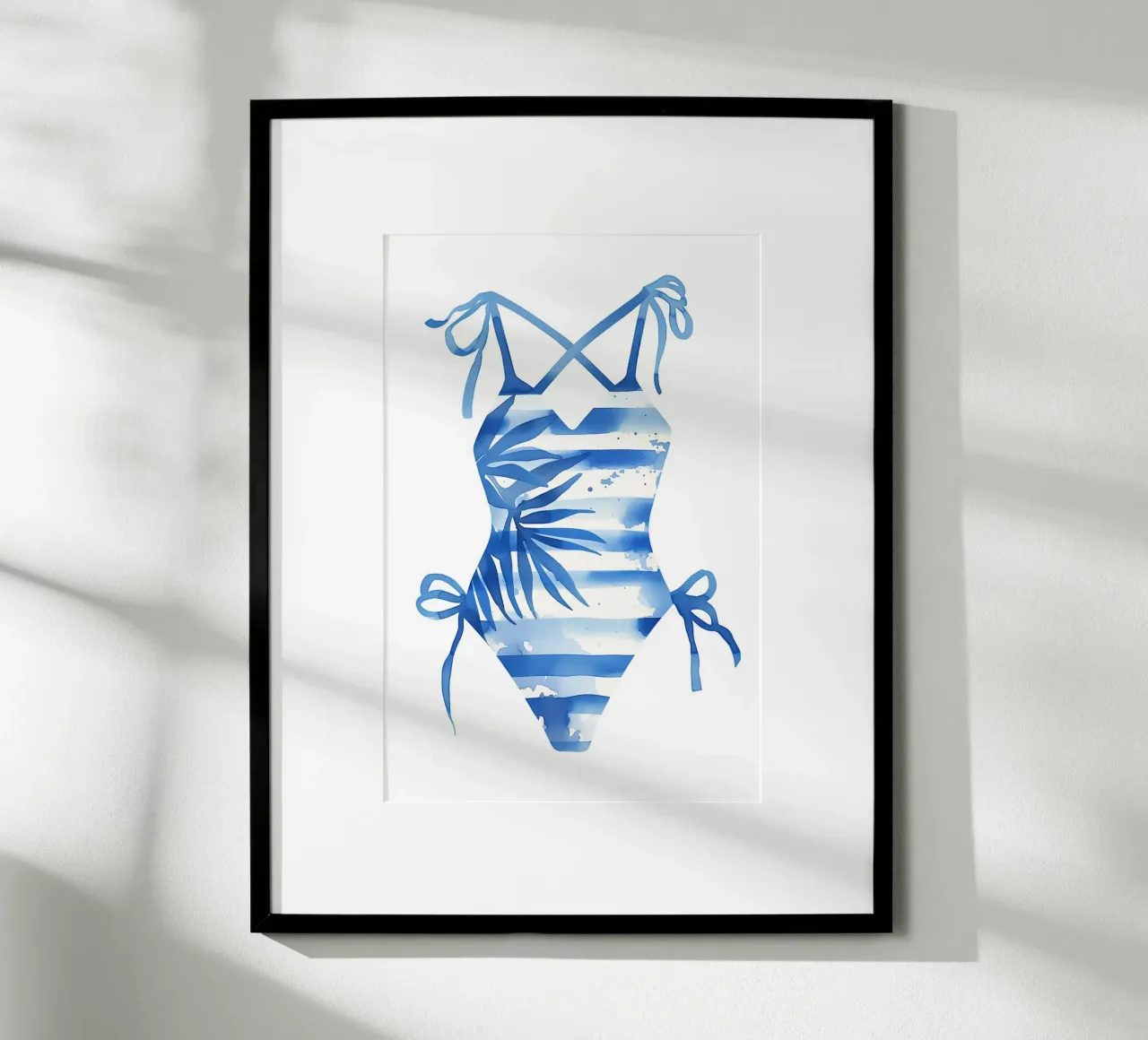 Badeanzug mit Streifenmuster Poster von Carinaprint