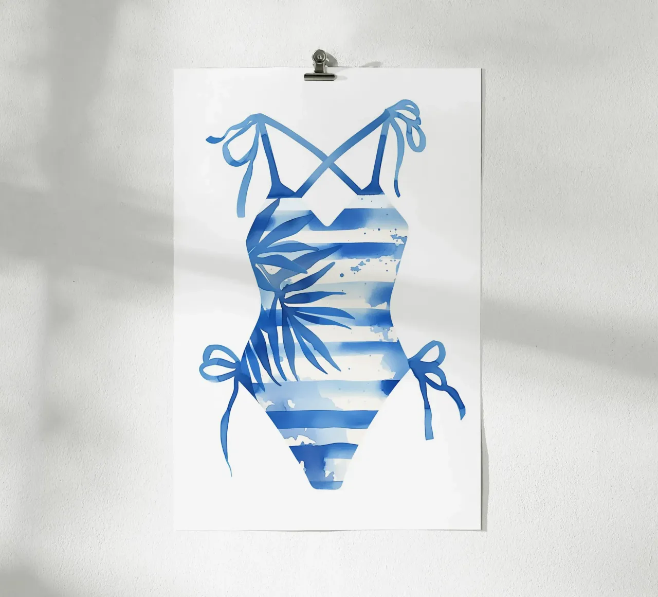 Badeanzug mit Streifenmuster Poster von Carinaprint