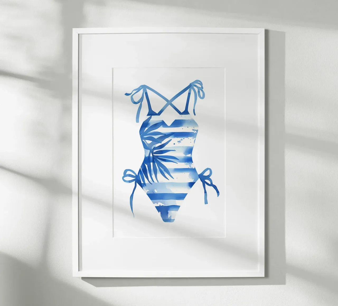 Badeanzug mit Streifenmuster Poster von Carinaprint