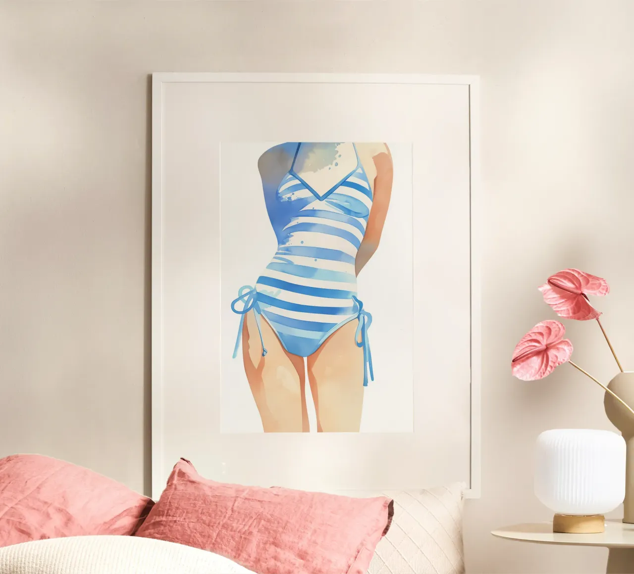 Badezeit mit Badeanzug Poster von Carinaprint