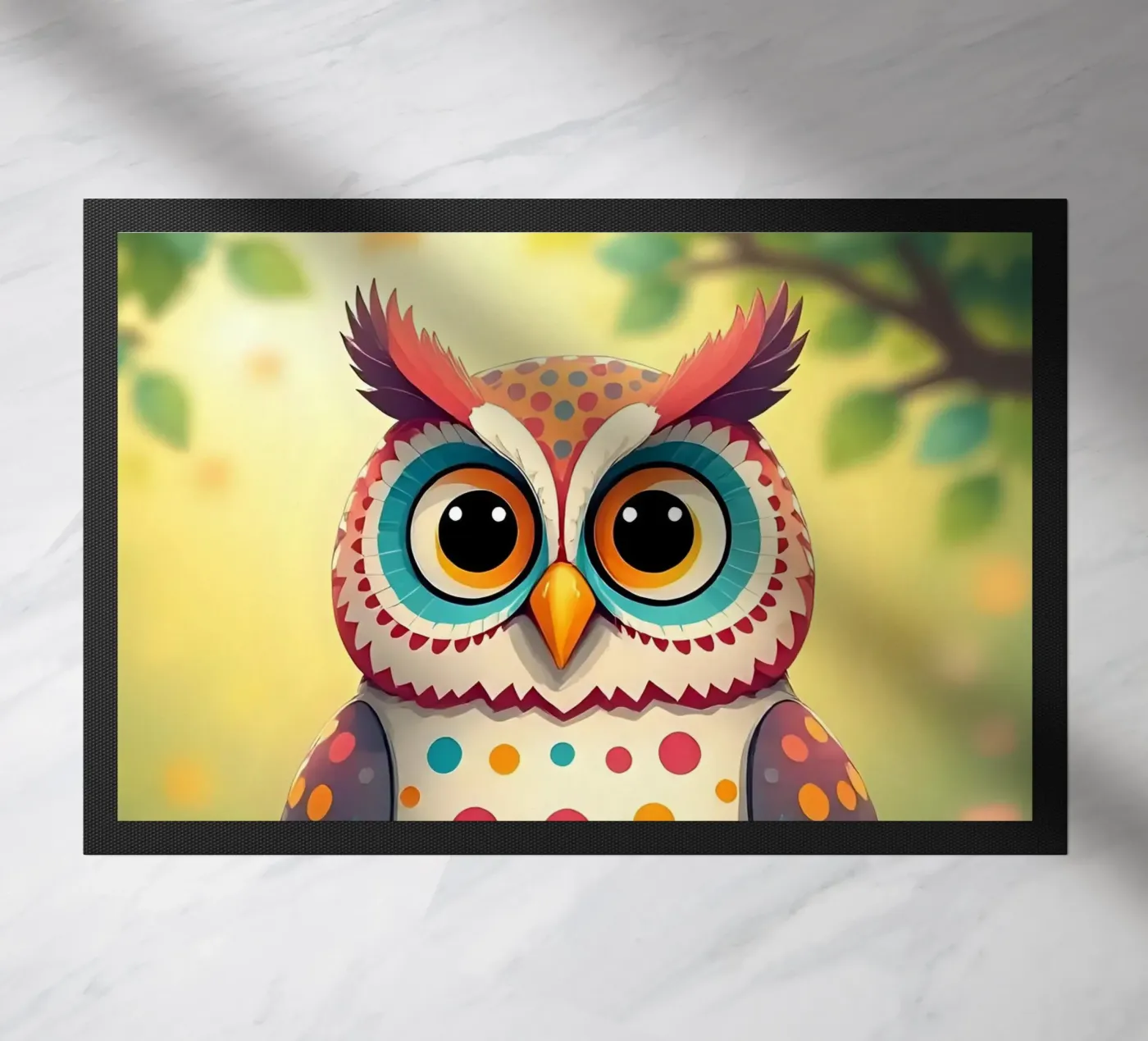 Eule_3 Fußmatte von Tierisch bunt by LK