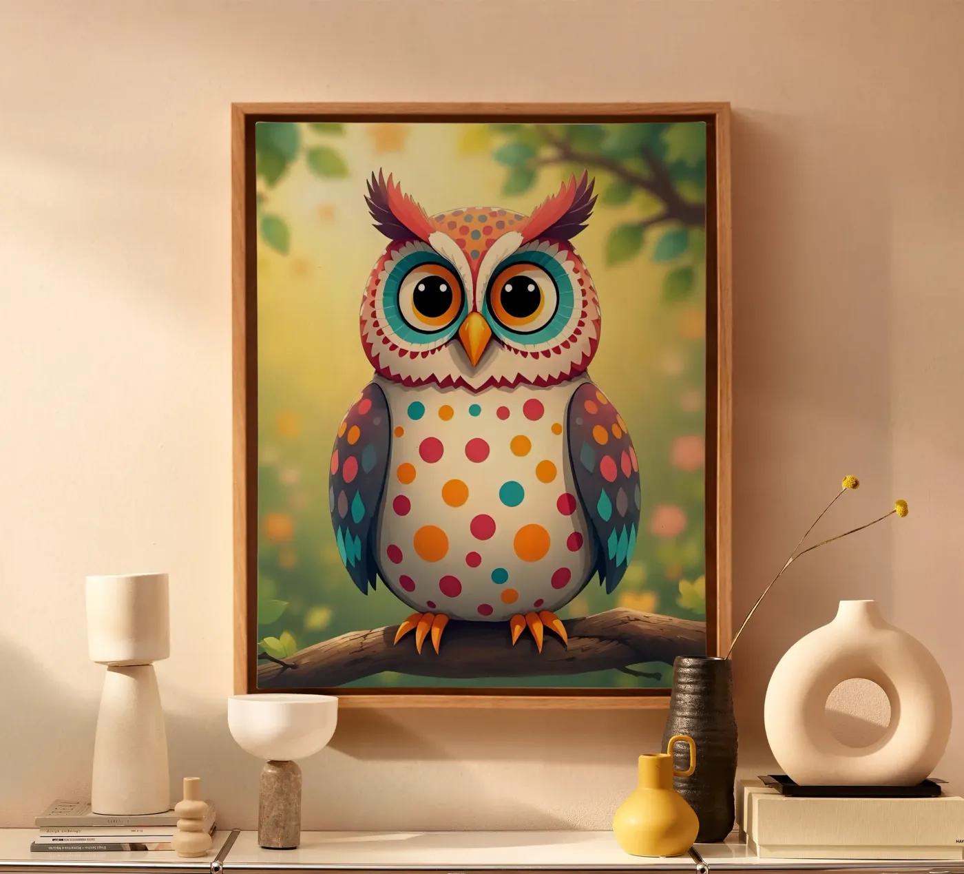 Uil3 canvas van Tierisch bunt by LK