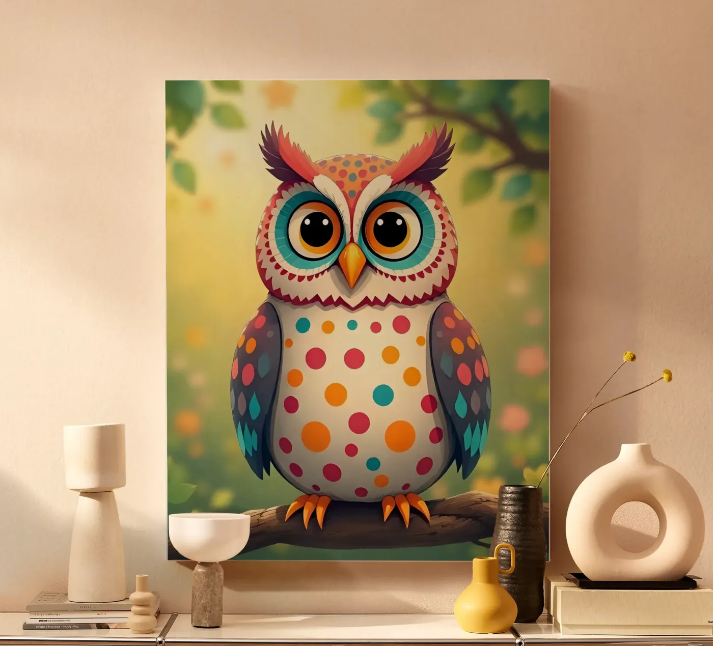 Uil3 canvas van Tierisch bunt by LK