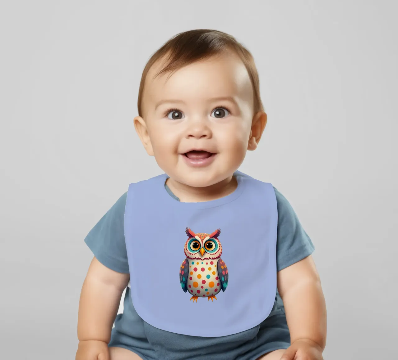 Eule_3a Babylätzchen von Tierisch bunt by LK