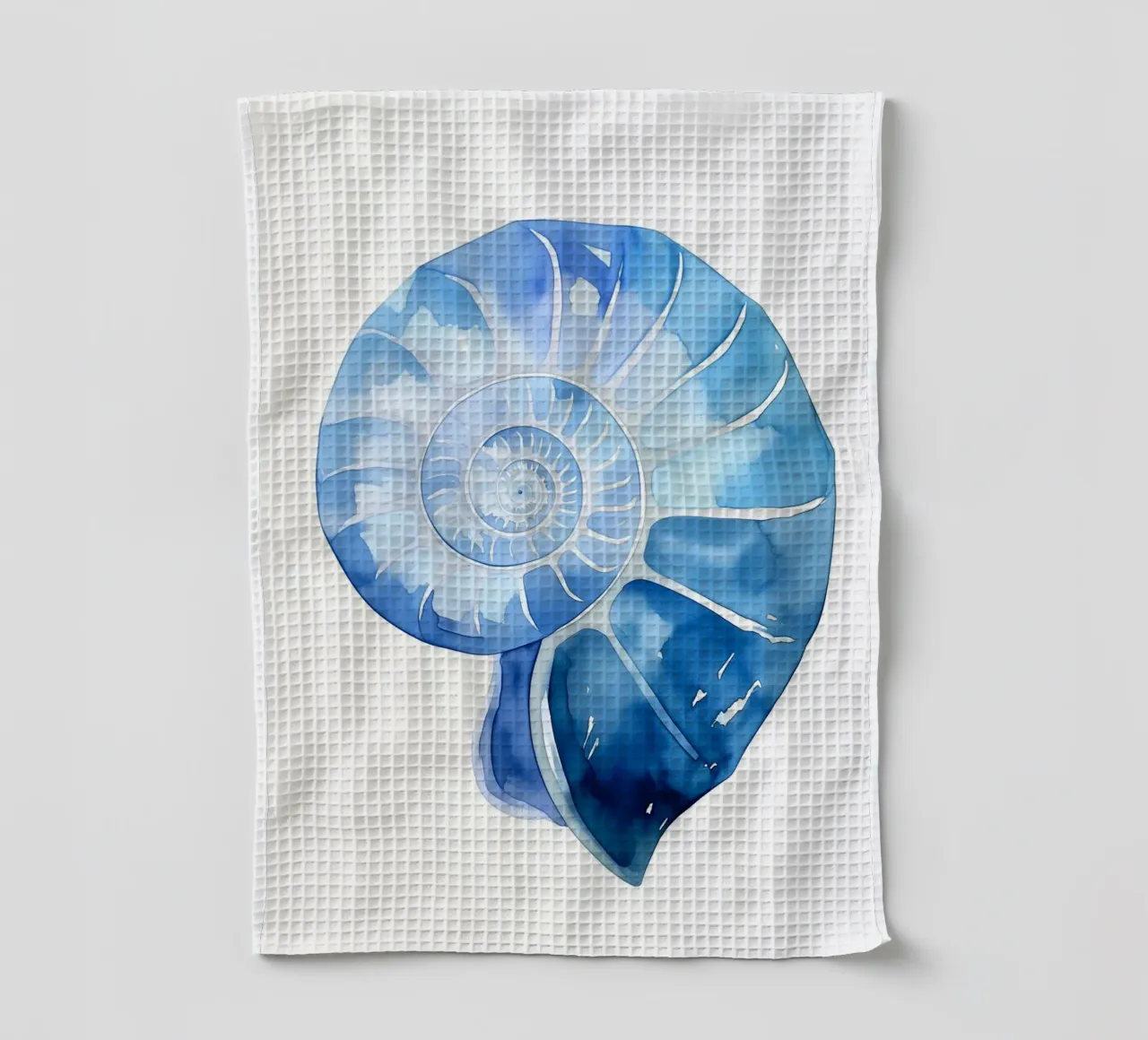 Zachte nautilusschelp theedoek van Carinaprint
