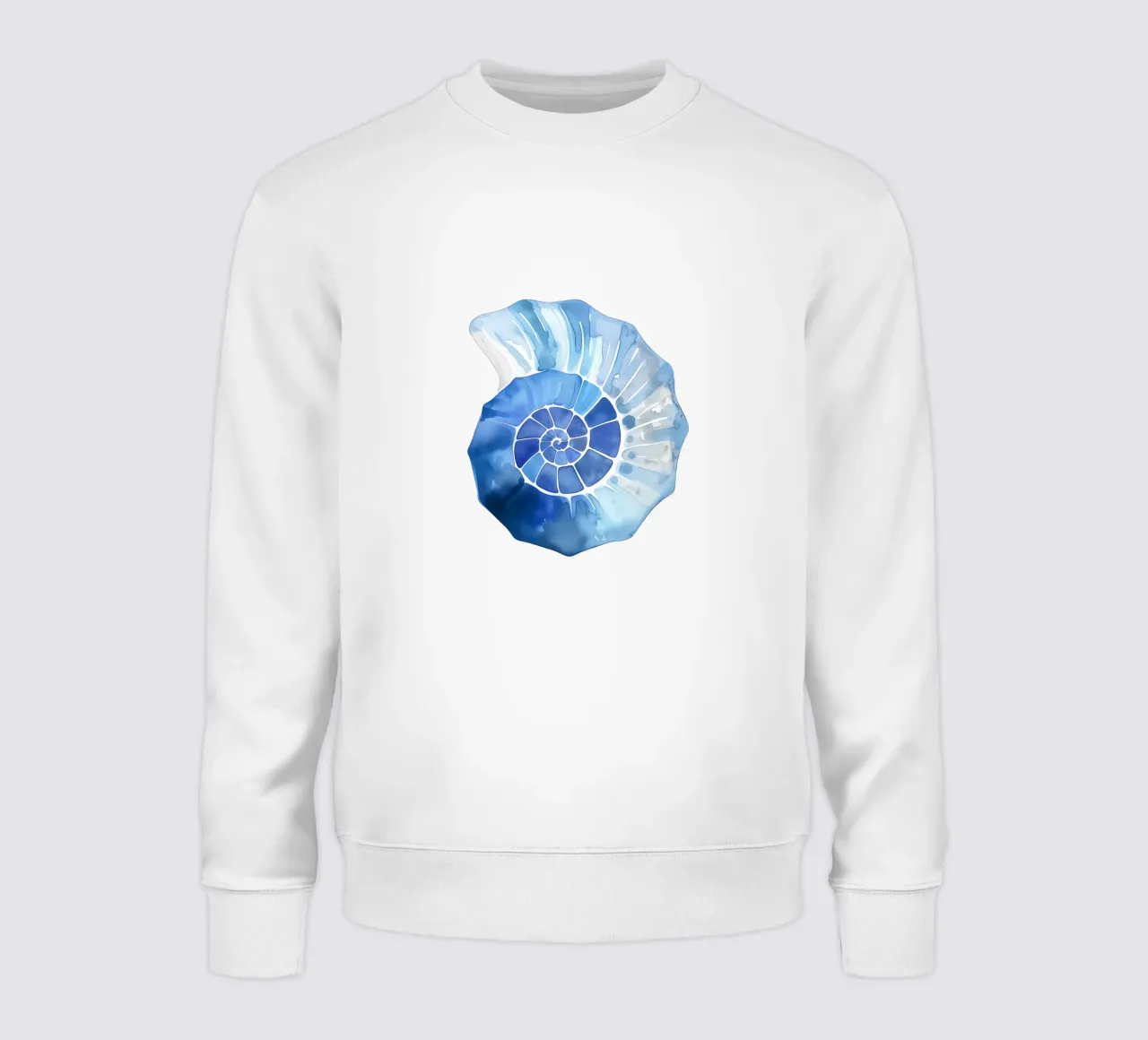 Soft nautilus shell pattern sweatshirt by Carinaprint