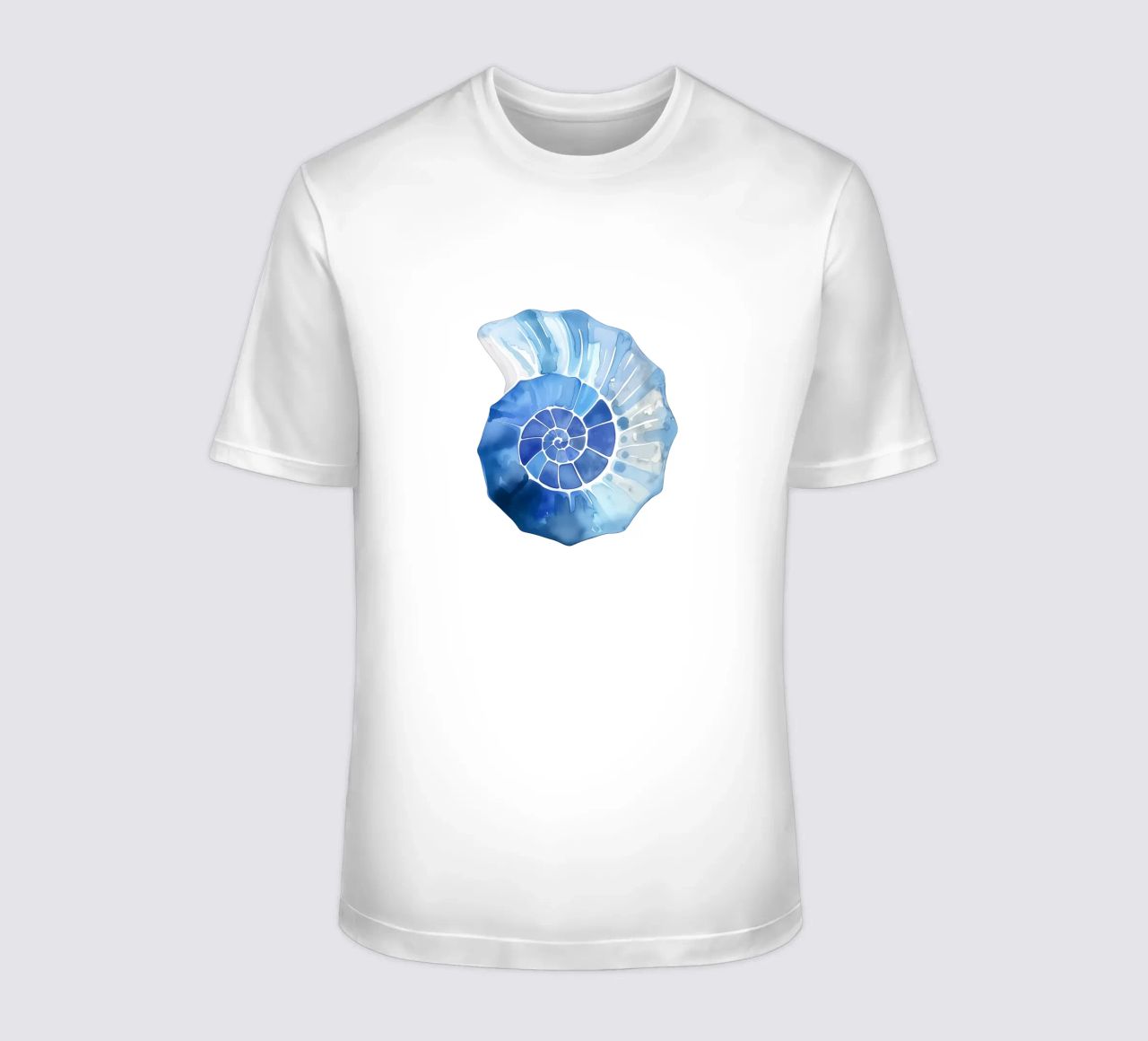 Soft nautilus shell pattern t-shirt by Carinaprint