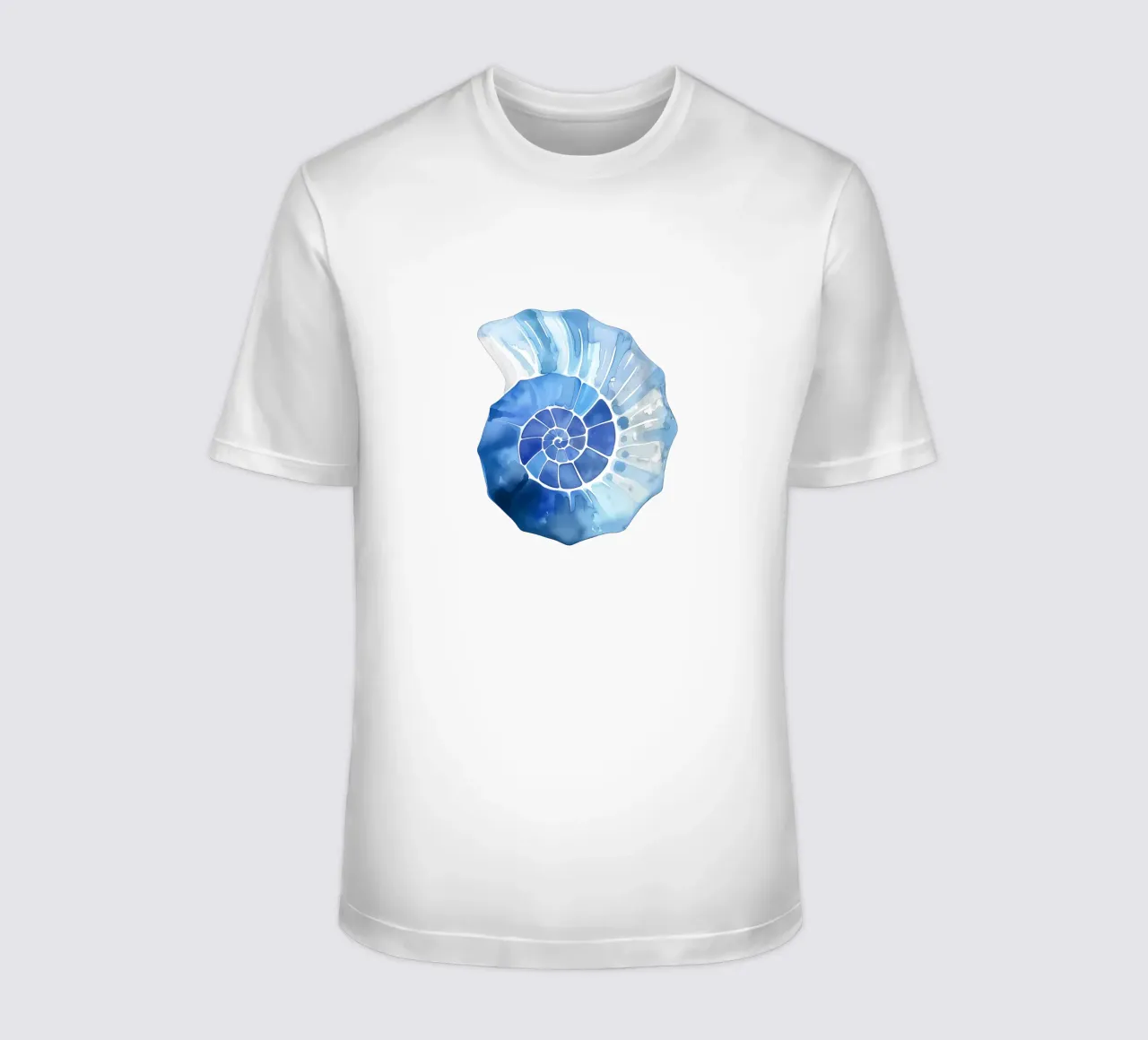 Soft nautilus shell pattern t-shirt by Carinaprint