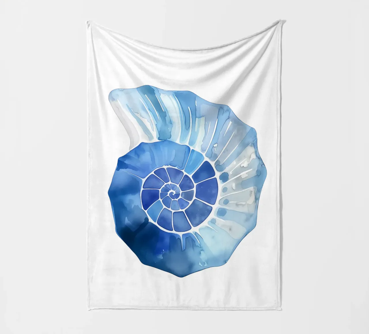 Soft nautilus shell pattern fleece blanket by Carinaprint
