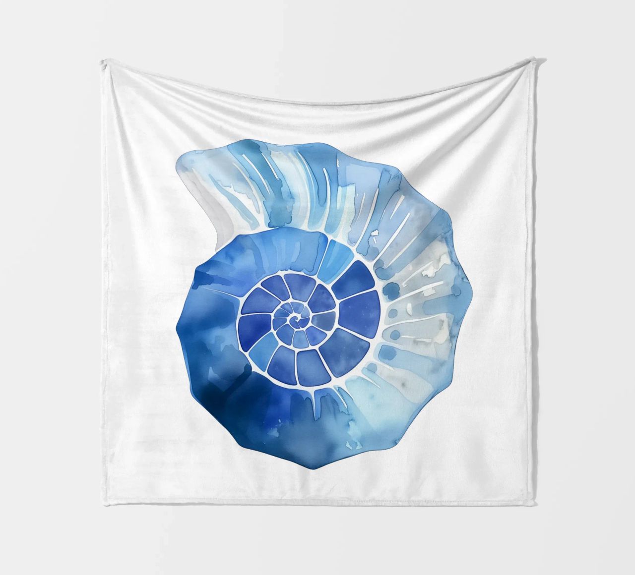 Soft nautilus shell pattern fleece blanket by Carinaprint