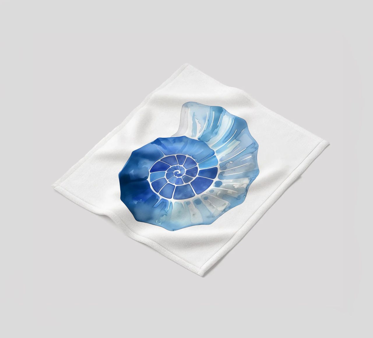 Soft nautilus shell pattern fleece blanket by Carinaprint