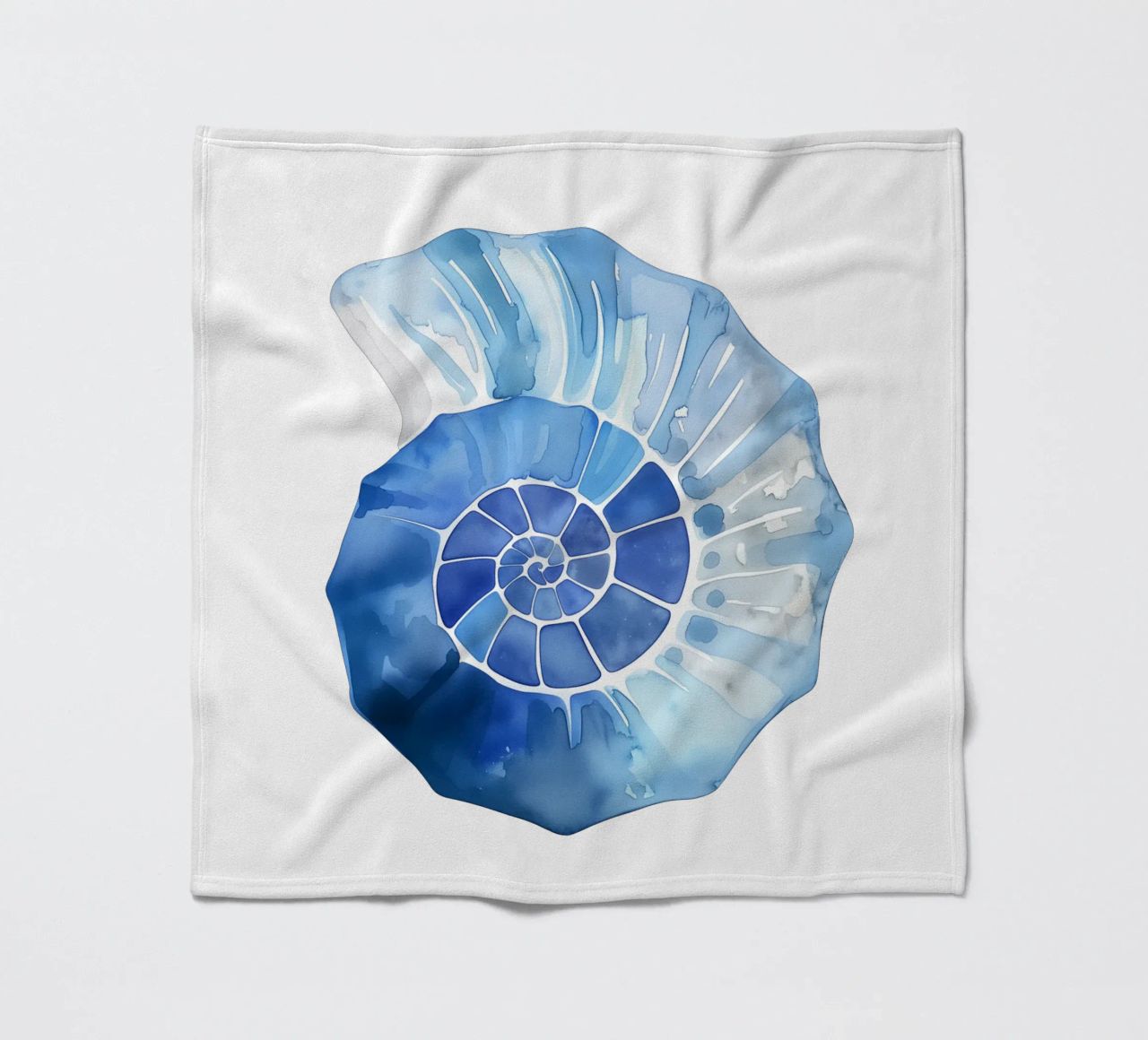Soft nautilus shell pattern fleece blanket by Carinaprint