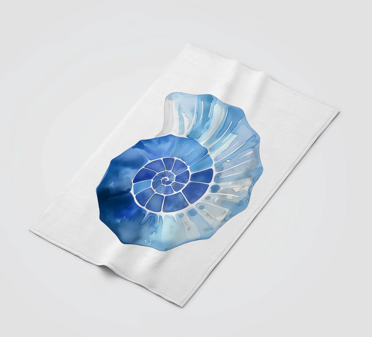Soft nautilus shell pattern fleece blanket by Carinaprint