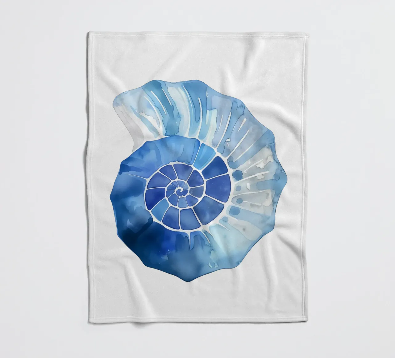 Soft nautilus shell pattern fleece blanket by Carinaprint
