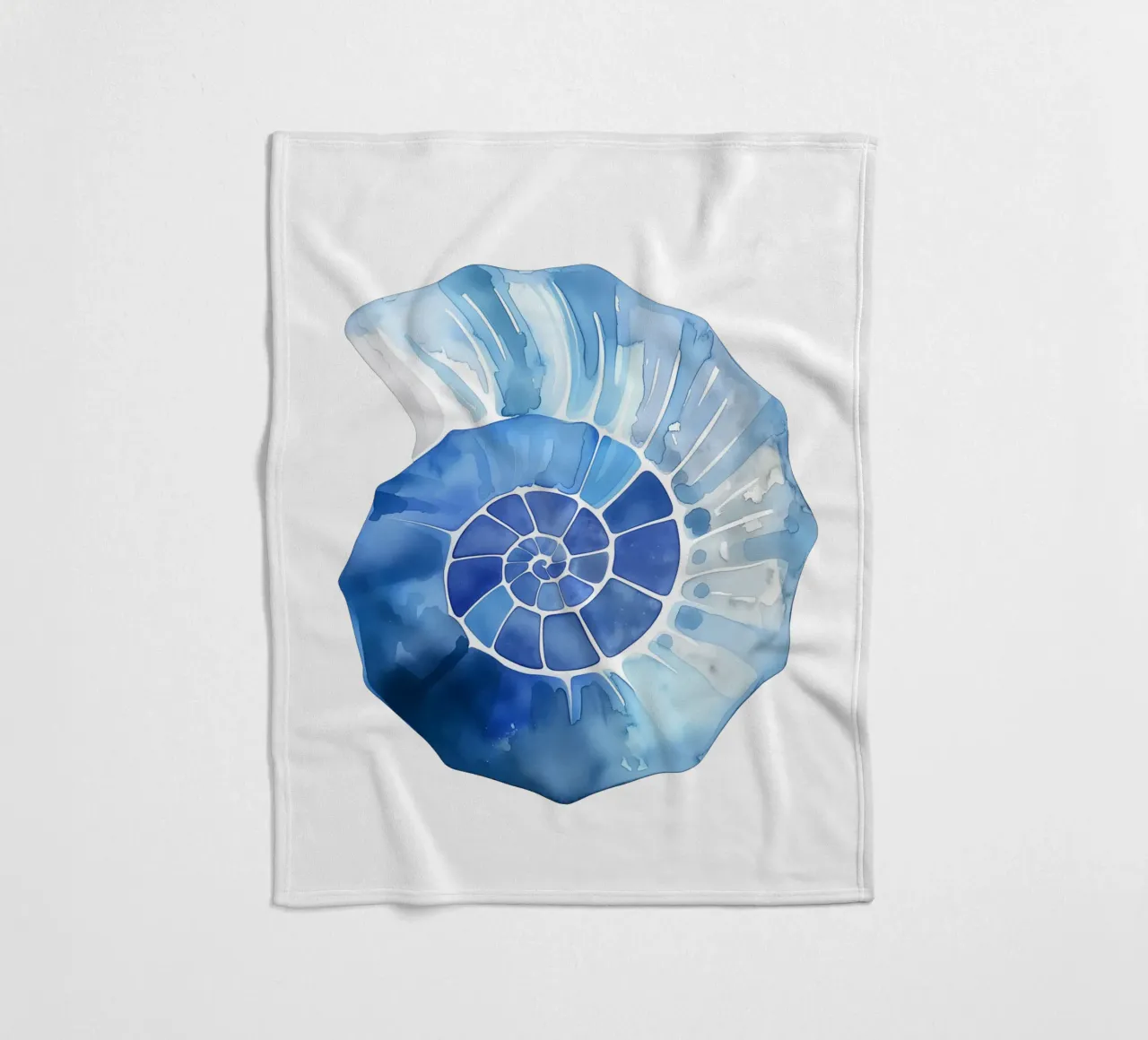 Soft nautilus shell pattern fleece blanket by Carinaprint