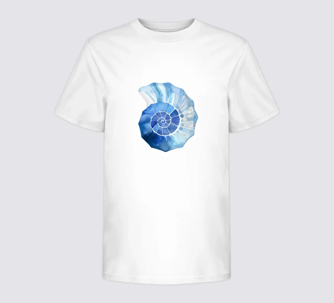 Soft nautilus shell pattern kids t-shirt by Carinaprint