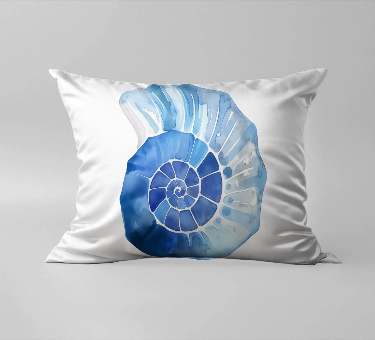 Soft nautilus shell pattern decorative cushion by Carinaprint