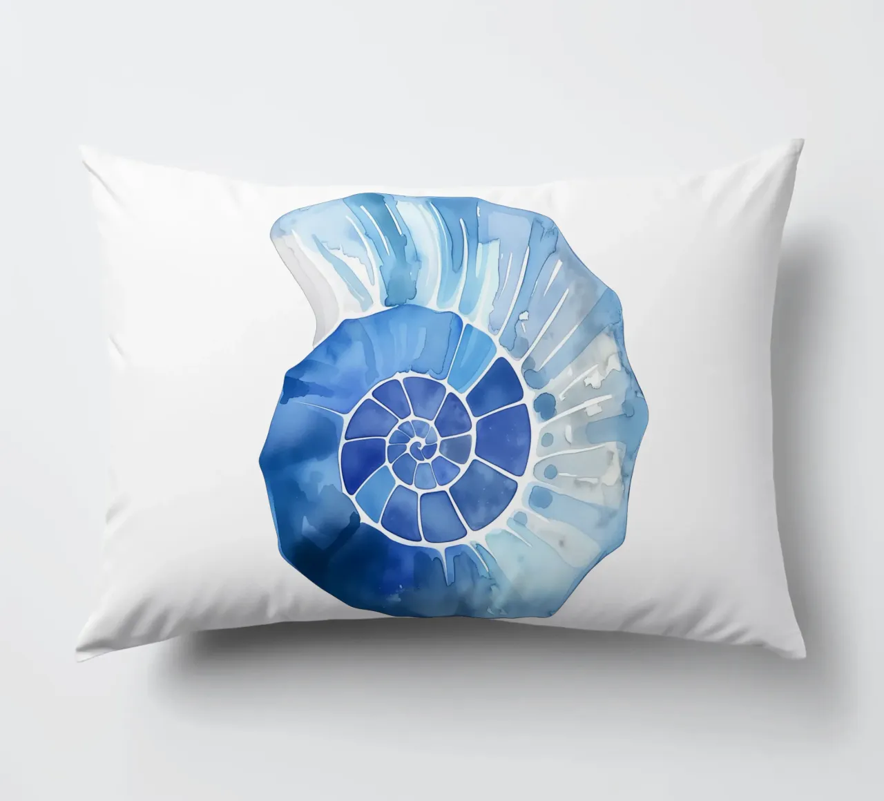 Soft nautilus shell pattern decorative cushion by Carinaprint