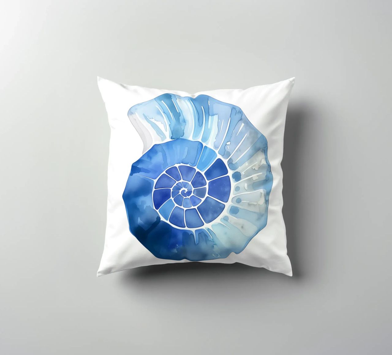 Soft nautilus shell pattern decorative cushion by Carinaprint