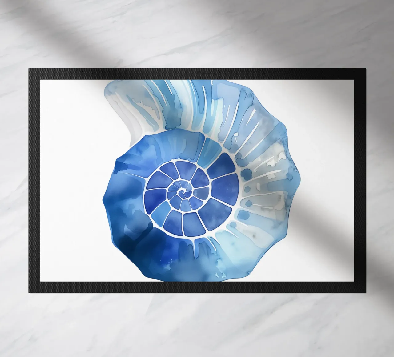 Soft nautilus shell pattern doormat by Carinaprint