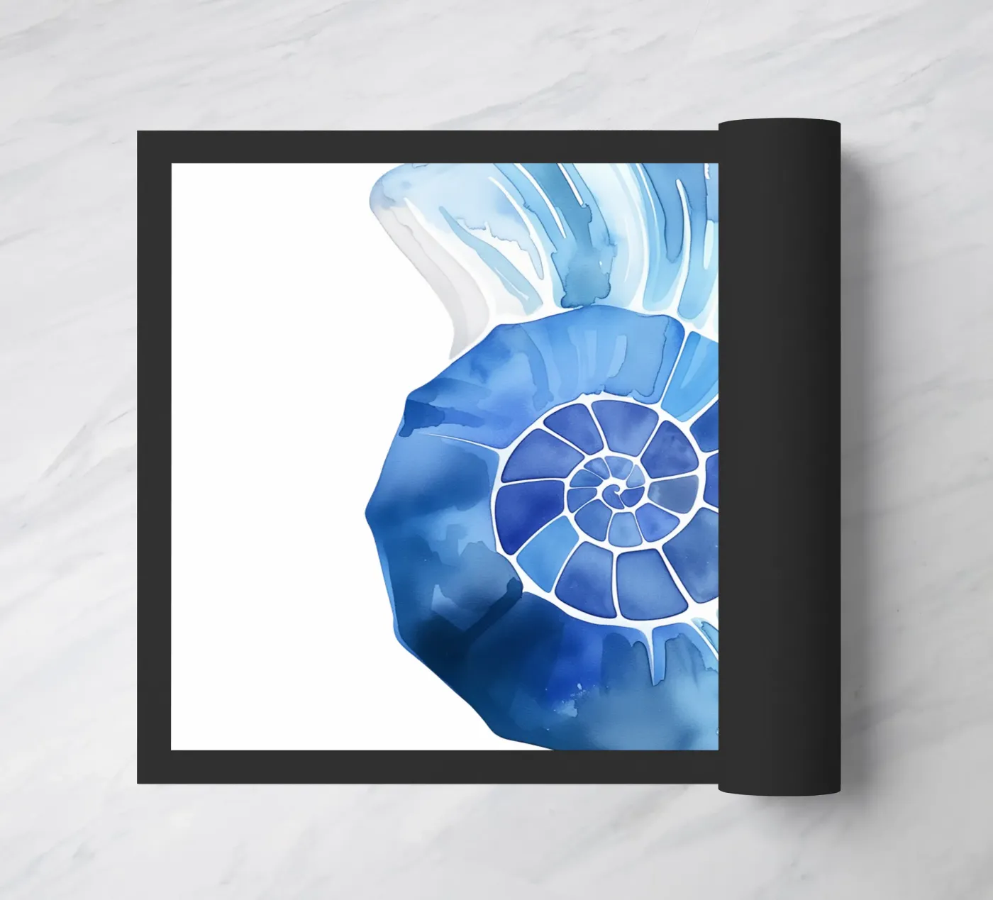 Soft nautilus shell pattern doormat by Carinaprint