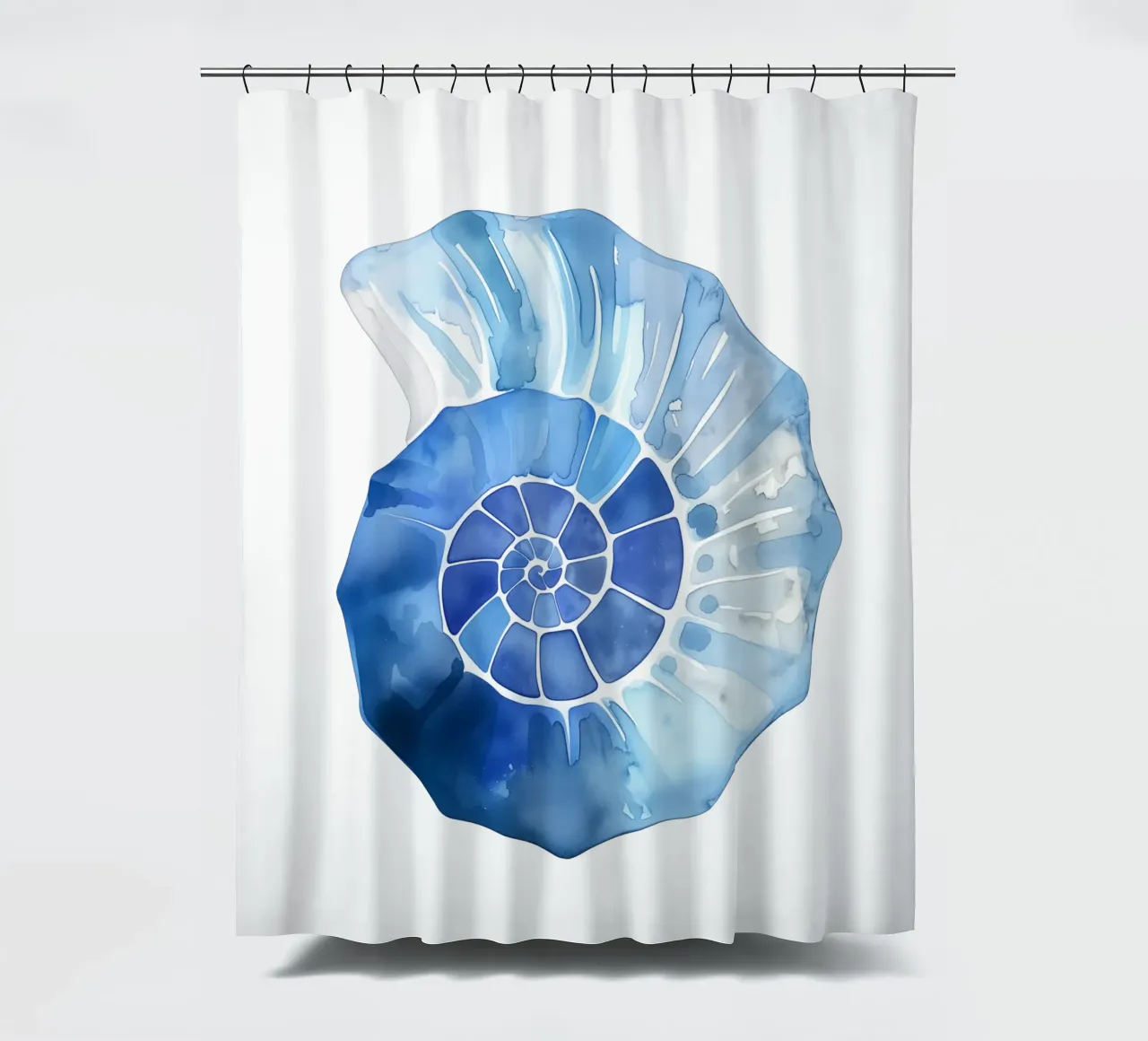 Soft nautilus shell pattern shower curtain by Carinaprint