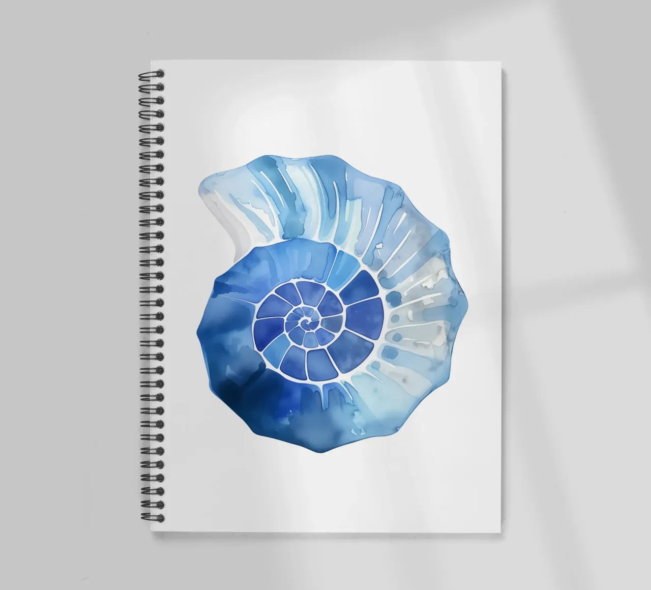 Soft nautilus shell pattern spiral notebook by Carinaprint