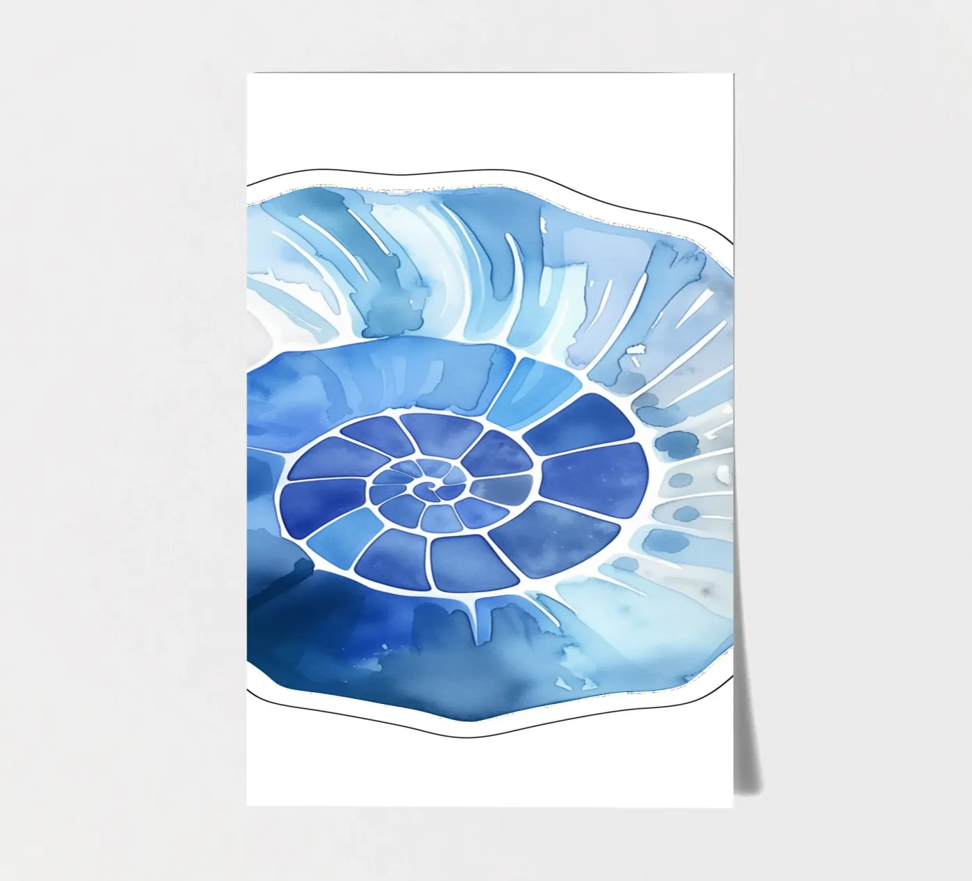 Zacht nautilusschelpmotief stickervel van Carinaprint