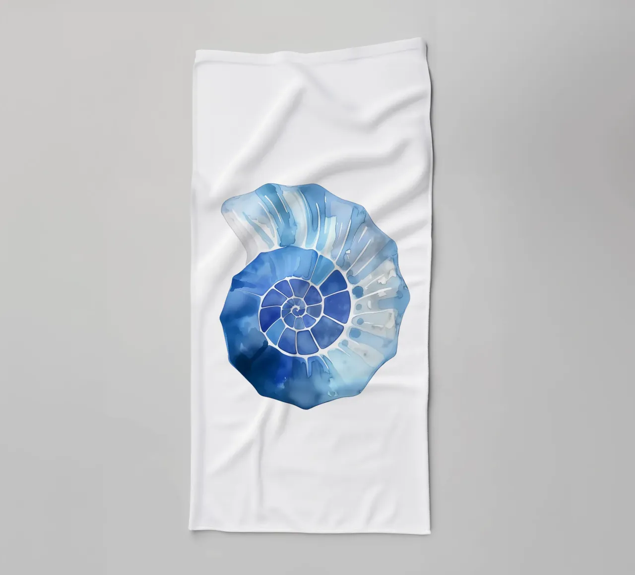 Soft nautilus shell pattern towel by Carinaprint