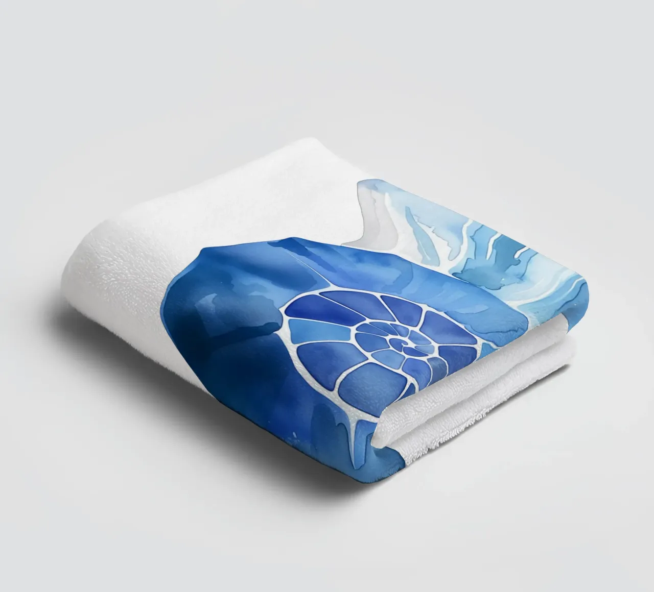 Soft nautilus shell pattern towel by Carinaprint