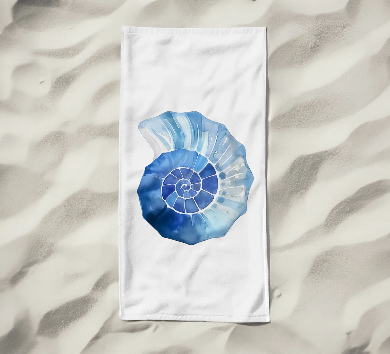 Soft nautilus shell pattern beach towel by Carinaprint