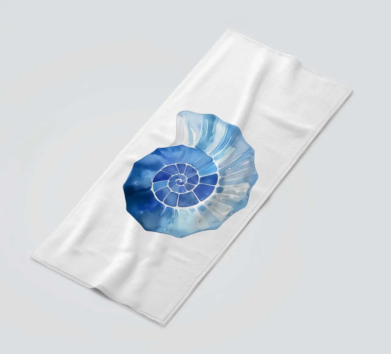 Soft nautilus shell pattern beach towel by Carinaprint