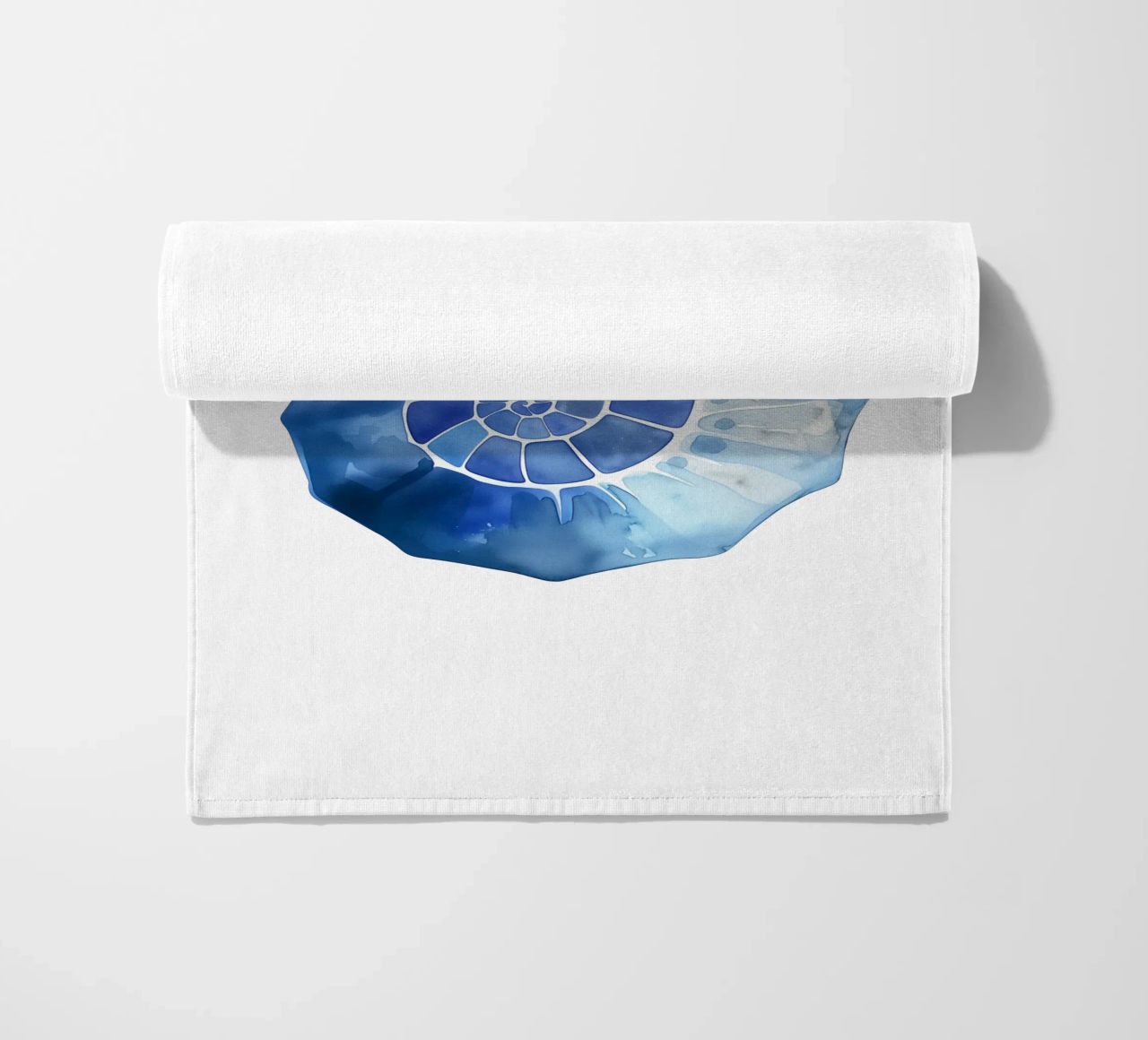 Soft nautilus shell pattern beach towel by Carinaprint