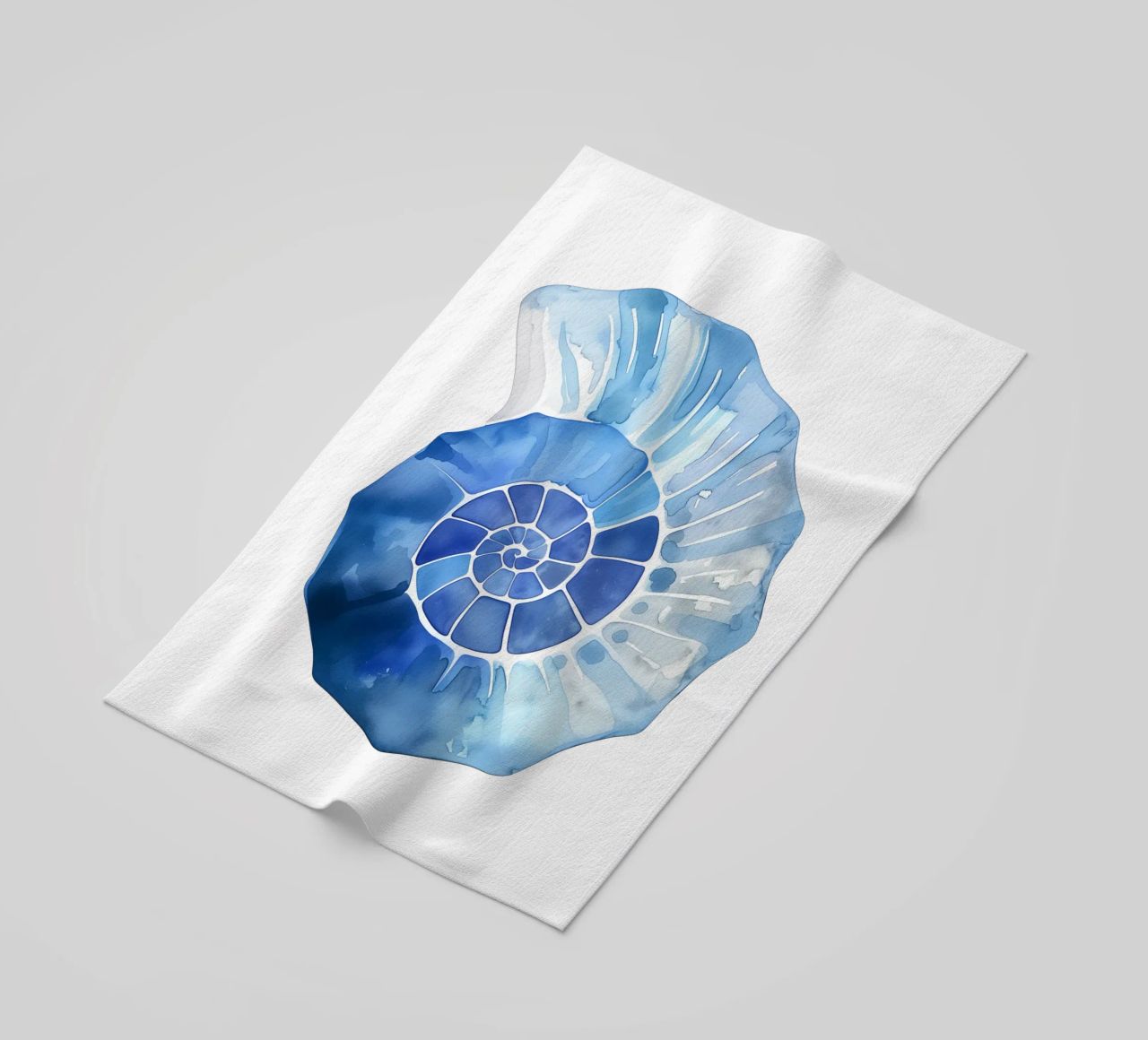 Soft nautilus shell pattern beach towel by Carinaprint