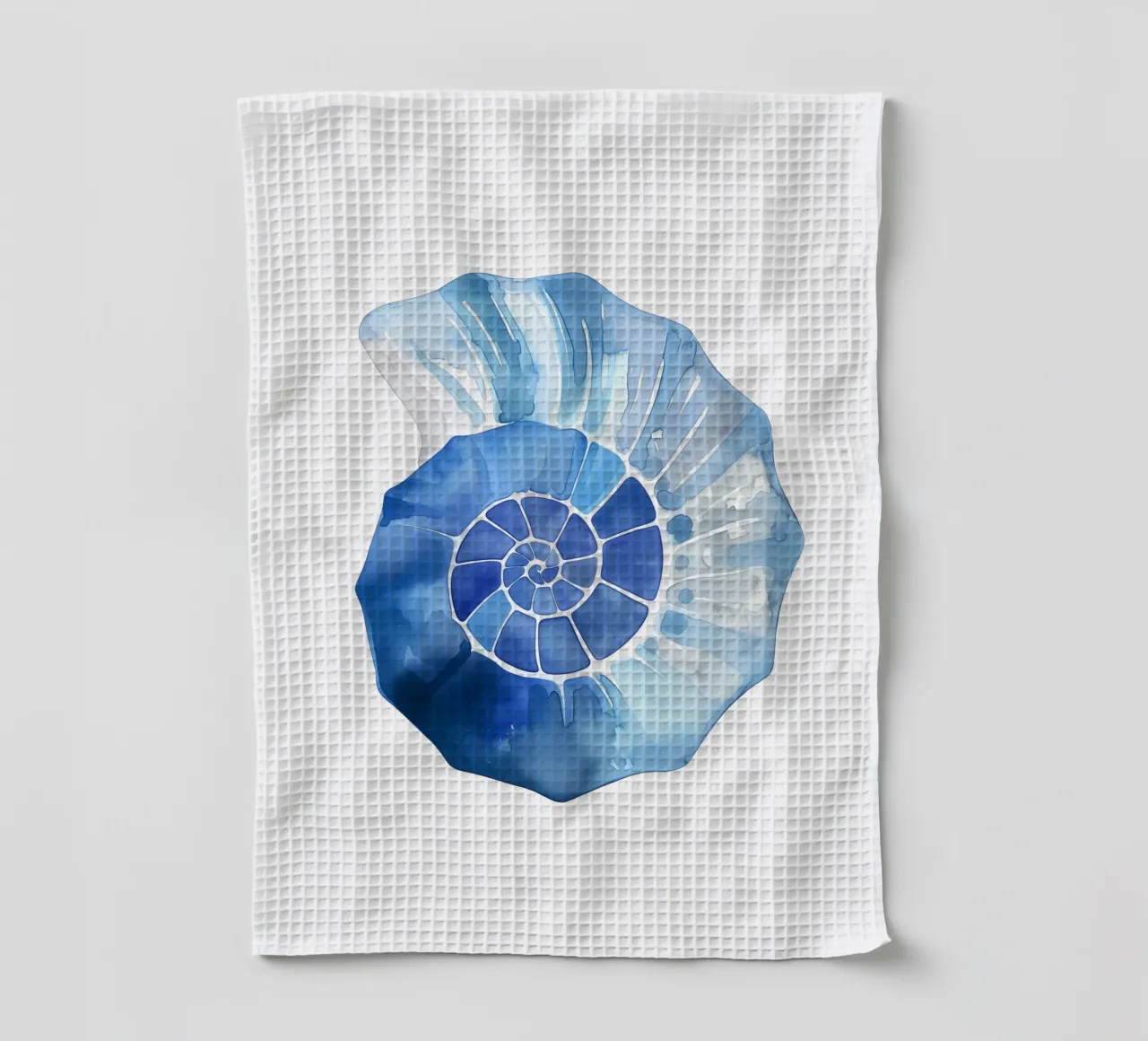Soft nautilus shell pattern tea towel by Carinaprint