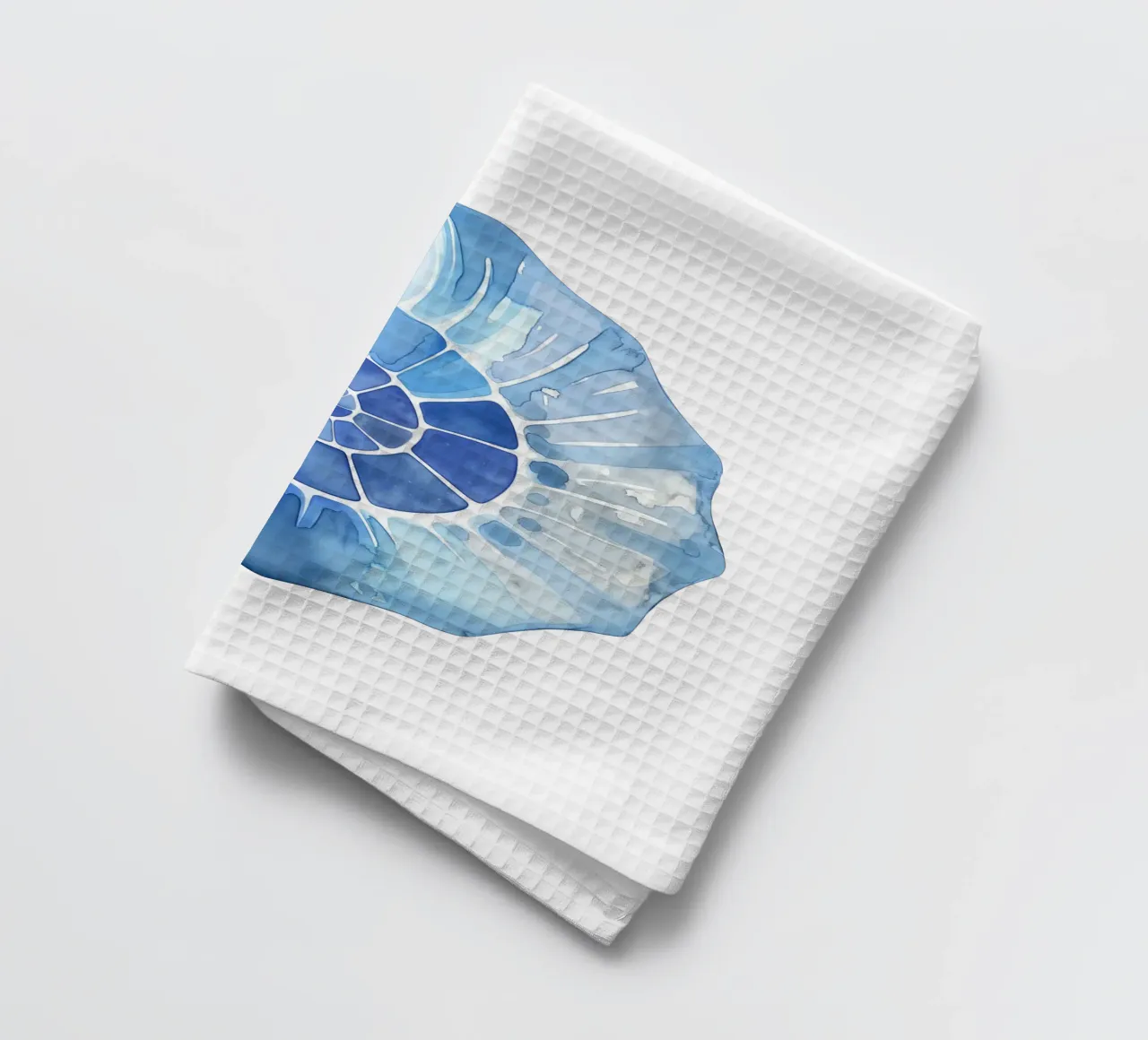 Soft nautilus shell pattern tea towel by Carinaprint
