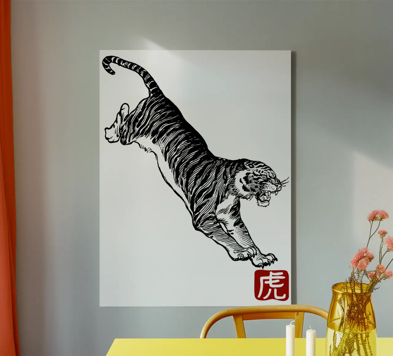 Buon Capodanno cinese della tigre tela con Cornice a cassetta da Ettyhmoz