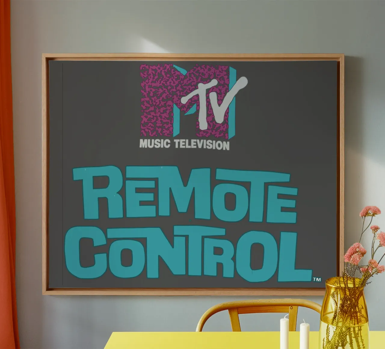 Telecomando MTV, televisione musicale degli anni '80 tela con Cornice a cassetta da Ettyhmoz