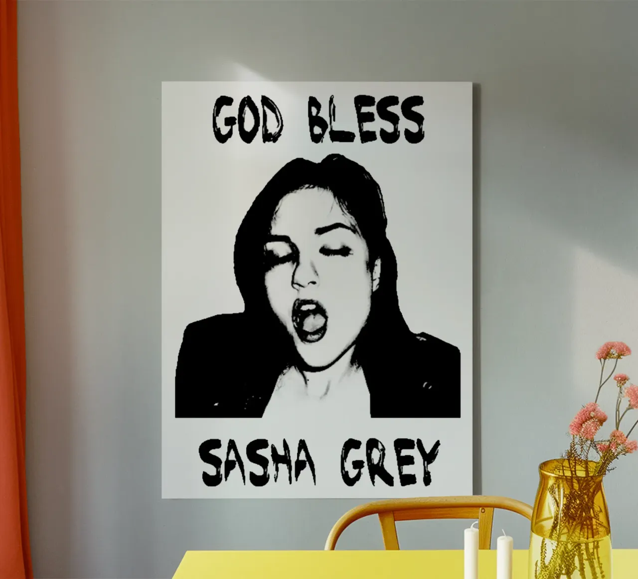 Dio benedica Sasha Grey tela con Cornice a cassetta da Ettyhmoz