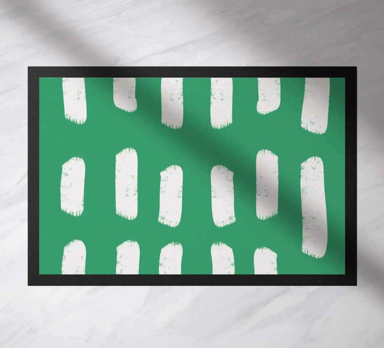 Emerald Brushstrokes - Abstract Botanical Pattern doormat by susanacosta