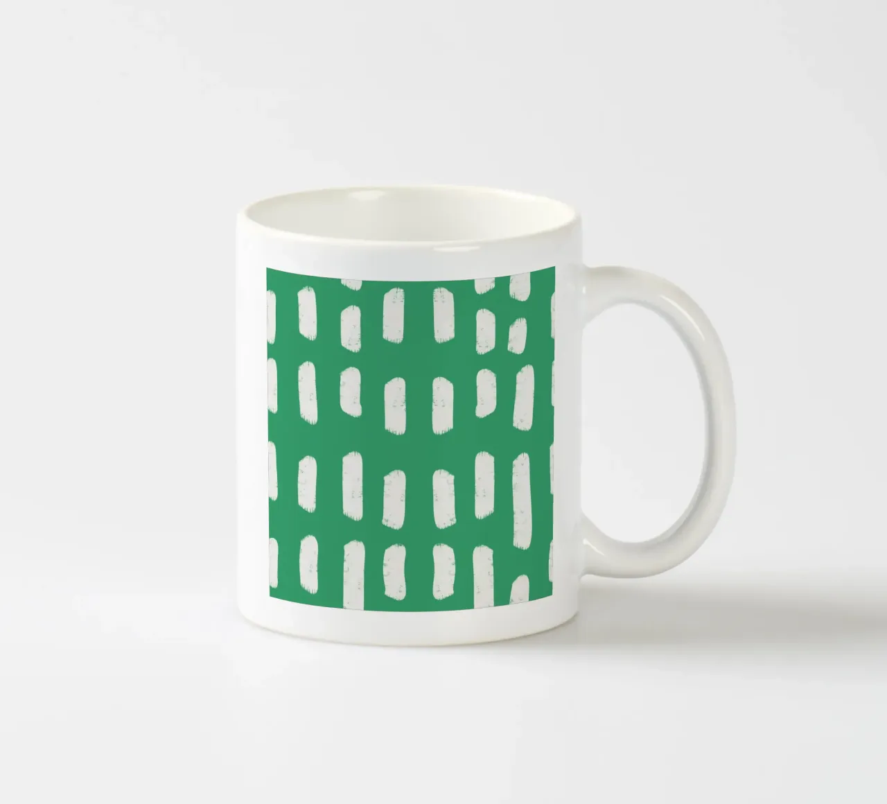 Emerald Brushstrokes - Abstract Botanical Pattern ceramic mug by susanacosta