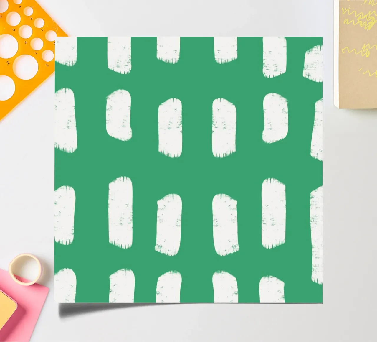 Emerald Brushstrokes - Abstract Botanical Pattern sticker sheet by susanacosta