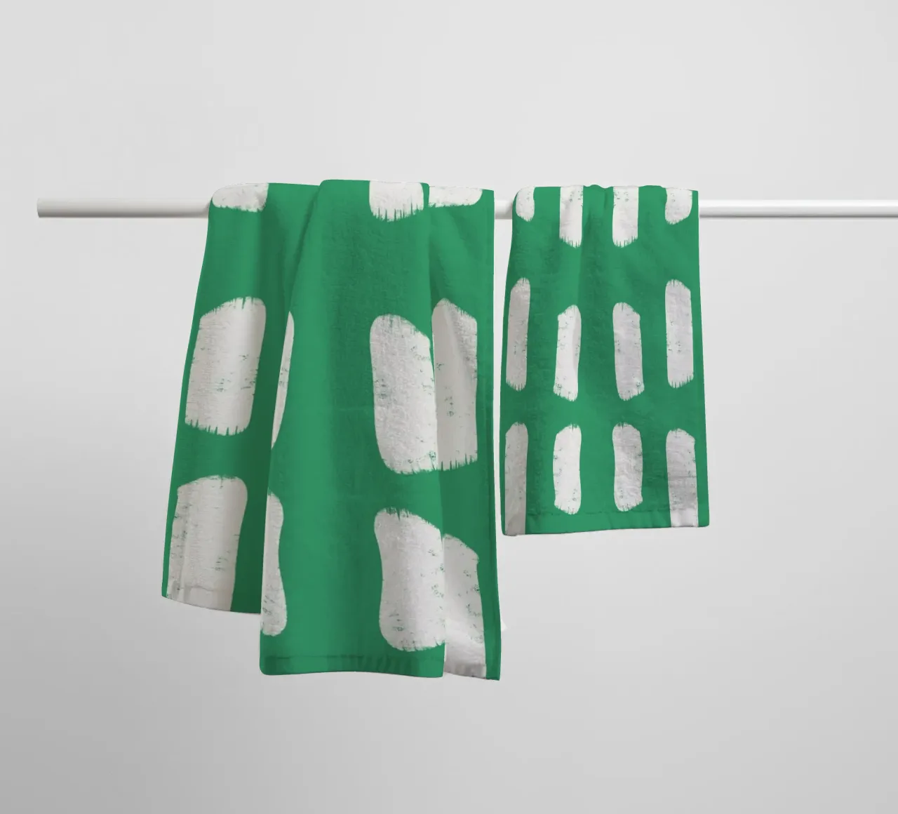 Emerald Brushstrokes - Abstract Botanical Pattern towel by susanacosta