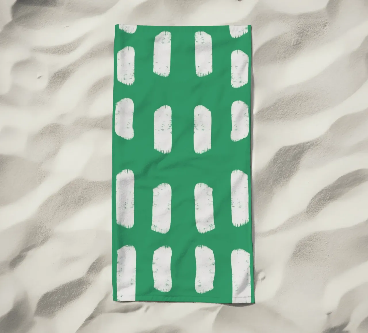 Emerald Brushstrokes - Abstract Botanical Pattern beach towel by susanacosta