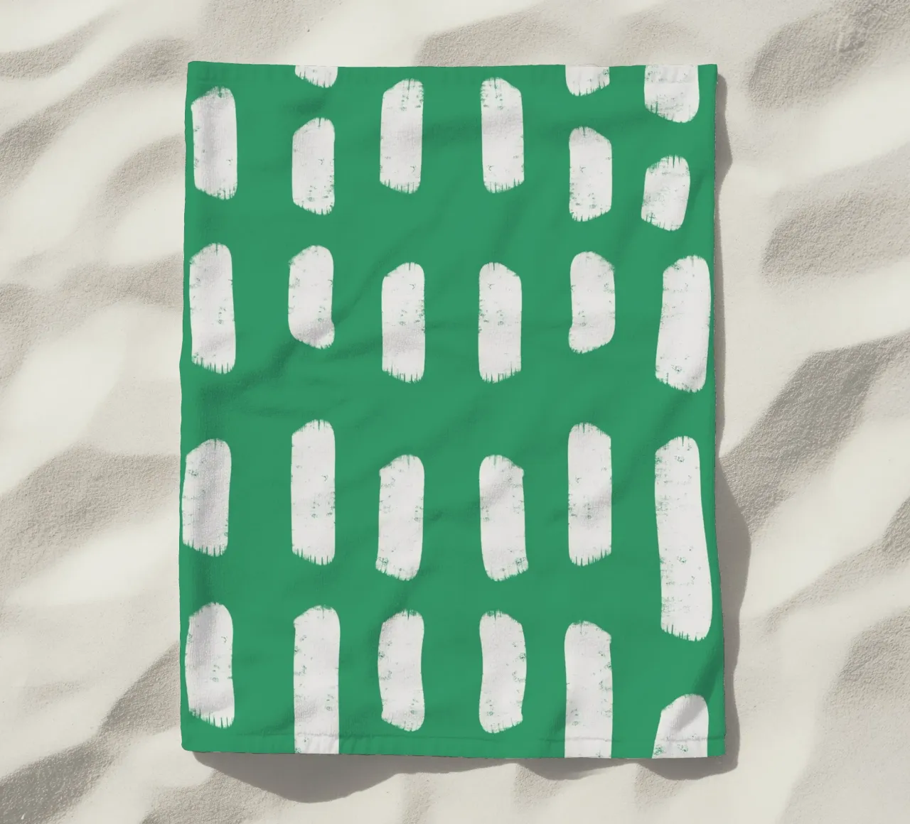 Emerald Brushstrokes - Abstract Botanical Pattern beach towel by susanacosta