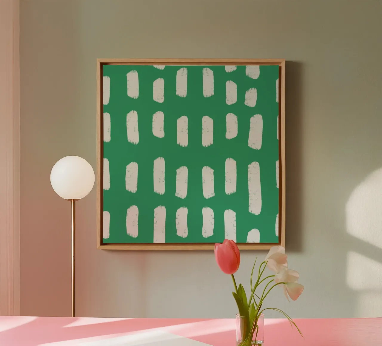 Emerald Brushstrokes - Abstract Botanical Pattern canvas by susanacosta