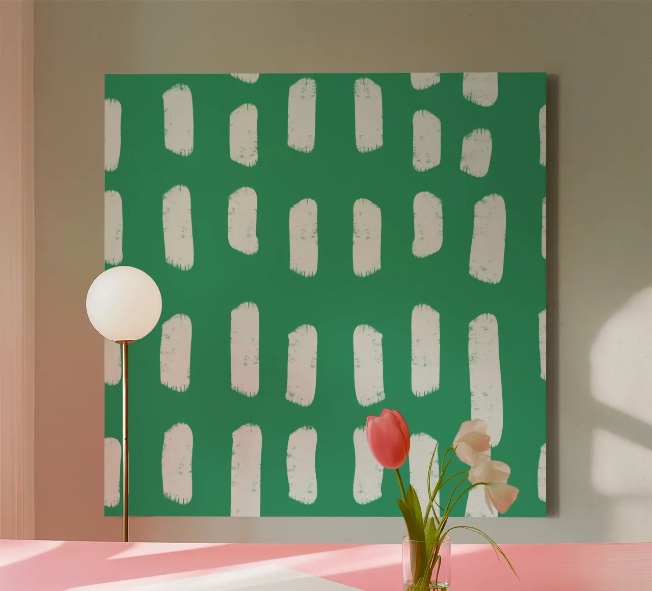 Emerald Brushstrokes - Abstract Botanical Pattern canvas by susanacosta