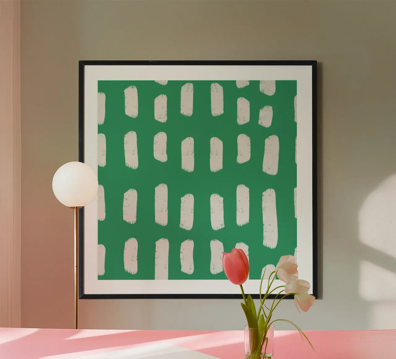 Emerald Brushstrokes - Motif botanique abstrait poster de susanacosta