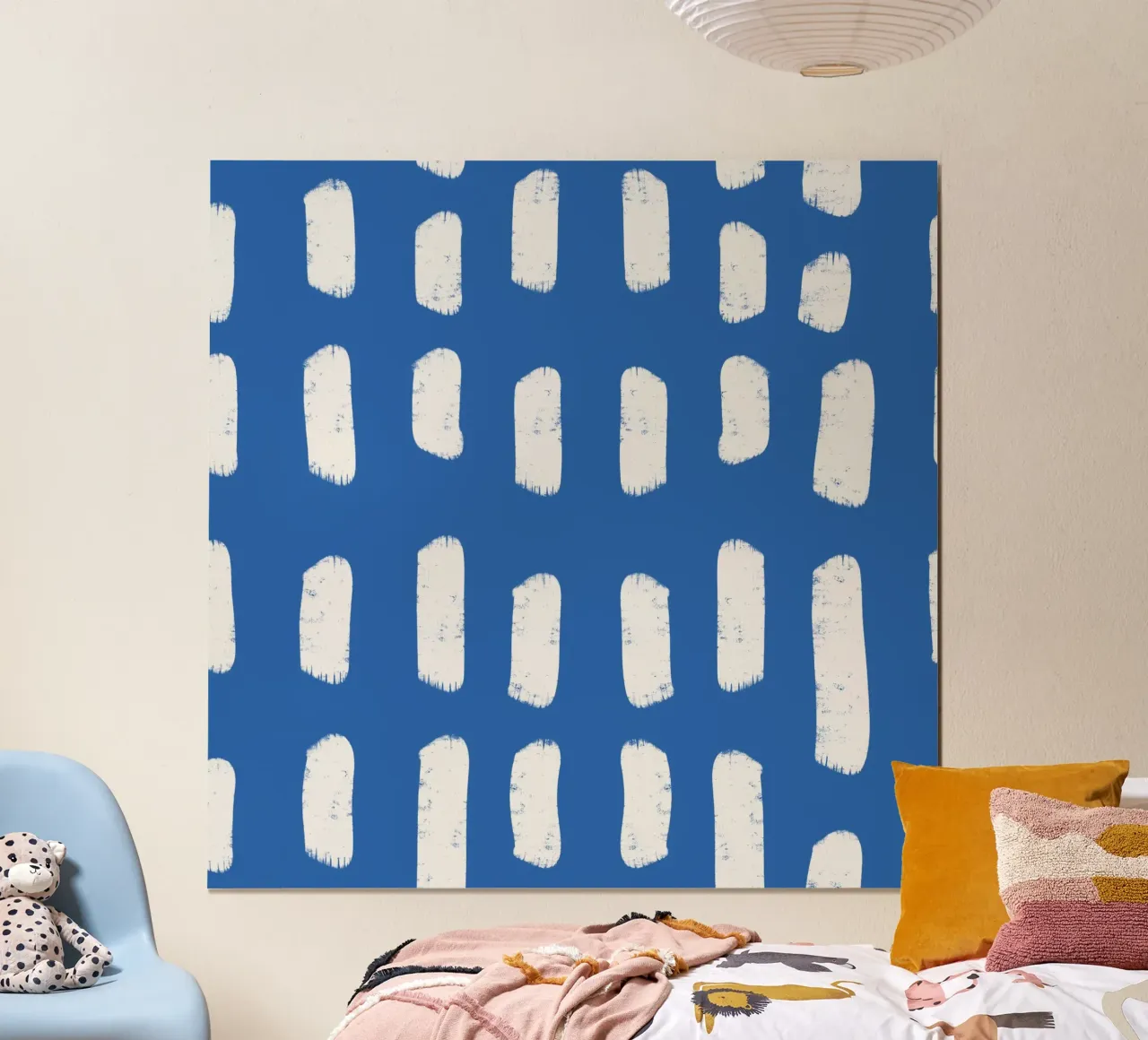 Blaue Pinselstriche - Abstrakt Küstenländisch Poster mit Kunststoffrahmen von susanacosta