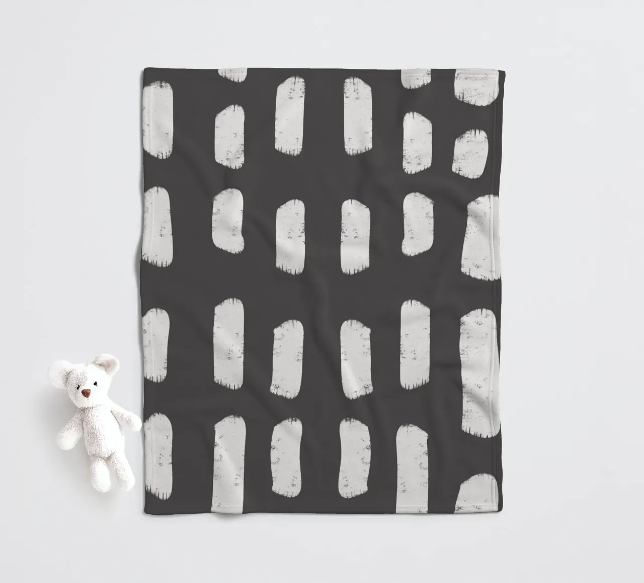 Charcoal Brushstrokes - Abstract Modern Pattern fleece blanket by susanacosta